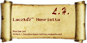 Laczkó Henrietta névjegykártya