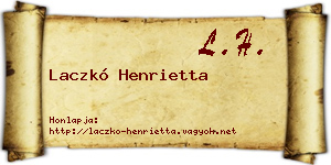 Laczkó Henrietta névjegykártya